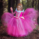 Girls Dress Halloween Cosplay Sleeping Beauty Princess Dresses Christmas Costume Party Children Kids Clothing, Size:140cm(Pink)