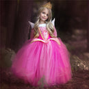 Girls Dress Halloween Cosplay Sleeping Beauty Princess Dresses Christmas Costume Party Children Kids Clothing, Size:140cm(Pink)