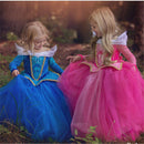 Girls Dress Halloween Cosplay Sleeping Beauty Princess Dresses Christmas Costume Party Children Kids Clothing, Size:140cm(Pink)