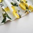 Girls Long Sleeve Round Neck Print Dress(Yellow Lemon)