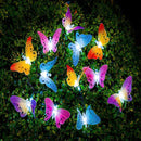 Solar Powered Butterfly Fiber Optic Fairy String Waterproof Christmas Outdoor Garden Holiday Lights, Size:4m 12LEDs