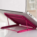 Portable Desktop Folding Cooling Metal Mesh Adjustable Ventilated Holder(Pink)