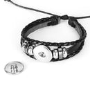 12 Constellation Black Braided Leather Glass Dome Punk Men Bracelet(Aries)
