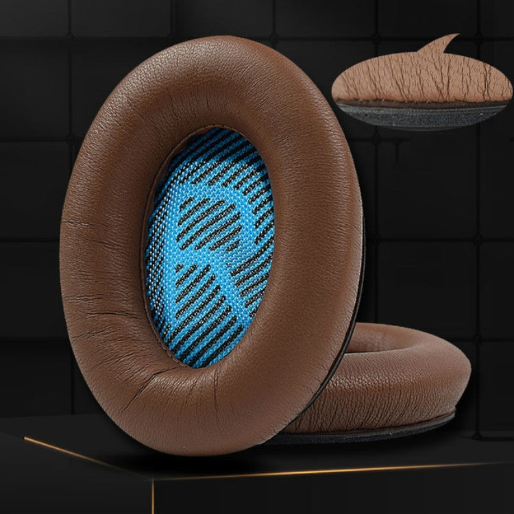 2 PCS For BOSE QC15 / QC25 / QC35 Lambskin Leather Earphone Cover Earmuffs(Black)