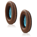 2 PCS For BOSE QC15 / QC25 / QC35 Lambskin Leather Earphone Cover Earmuffs(Brown)
