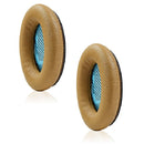 2 PCS For BOSE QC15 / QC25 / QC35 Lambskin Leather Earphone Cover Earmuffs(Khaki)