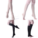 Unisex Shaping Elastic Socks Secondary Tube Decompression Varicose Stockings, Size:S(Black Color - Open Toe)