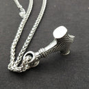 Mjolnir Pendant Viking Protective Talisman Hammer Necklace(Ancient Silver Leather Cord)