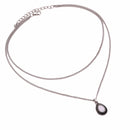 Fashion Retro Water Drop Shape Multi-layer Crystal Pendant Necklace(Drops necklace)