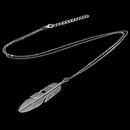 Simple Classic pendant Necklace Feather Necklace Long Sweater Chain Jewelry choker Necklace for Women(Gold)
