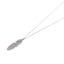 Simple Classic pendant Necklace Feather Necklace Long Sweater Chain Jewelry choker Necklace for Women(Silver)