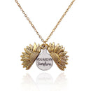 2 PCS Hip Hop Sunflower Titanium Steel Necklace For Men And Women(Gold)
