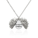2 PCS Hip Hop Sunflower Titanium Steel Necklace For Men And Women(Silver)