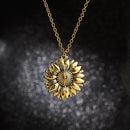 2 PCS Hip Hop Sunflower Titanium Steel Necklace For Men And Women(Silver)