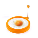 DIY Breakfast Round Silicone Egg Ring Fried Egg Mould Pancake Ring Non-stick Kitchen Cooking Mould(Orange)