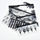 5 PCS Fashion Travel Women Clear Transparent Cosmetic Bag Small Large PVC Necessary Makeup Bag Case Bath Wash Organizer Set(Coconut Tree (23 * 16.5cm))