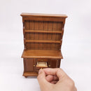 1/12 Dollhouse Miniature Furniture Multifunction Wood Cabinet Bookcase(Brown)
