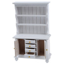 1/12 Dollhouse Miniature Furniture Multifunction Wood Cabinet Bookcase(White)