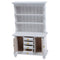 1/12 Dollhouse Miniature Furniture Multifunction Wood Cabinet Bookcase(White)