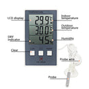 CX-201A LCD Digital Weather Station Thermometer Hygrometer Indoor Outdoor Temperature Humidity Meter with Temperature Sensor