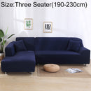 Sofa All-inclusive Universal Set Sofa Full Cover Add One Piece of Pillow Case, Size:Three Seater(190-230cm)(Dark Blue)