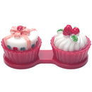 Cartoon Cute Cream Cake Glasses Double Box Contact Lenses Couple Box(Red)