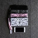 Laser Folding Portable Cosmetic Bag Variety Of Geometric Rhombic Travel Makeup Clutch Bag Storage Bag(Blue)