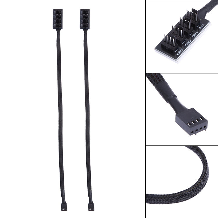 2 PCS Computer Fan PWM Hub Computer Chassis Fan Hub(A Drag Five)