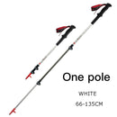Naturehike External Lock Telescopic Ultra-light Carbon Trekking Cane Outdoor Climbing Equipment(Early Snow White)