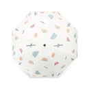 Sunny and Rainy Sunscreen and UV Protection Cute Folding Mini Sun Umbrella, Style:Five Fold(Black)