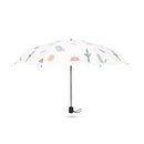 Sunny and Rainy Sunscreen and UV Protection Cute Folding Mini Sun Umbrella, Style:Five Fold(Black)
