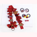 54 PCS / 3 Sets Baby Hair Accessories Girls Hairpin Hair Ring Boxed(Red Wine)
