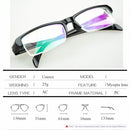 Women Men Half Frame Myopia Glasses HD AC Green Film Lens Myopia Eyeglasses(-1.00D)
