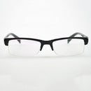 Women Men Half Frame Myopia Glasses HD AC Green Film Lens Myopia Eyeglasses(-2.50D)