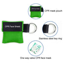 CPR Emergency Face Shield Mask Key Ring Breathing Mask(Yellow)
