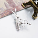 Scissor Comb Brooch Small Suit Collar Pin(Silver)