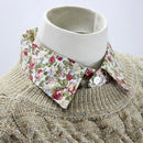 Small Floral Cotton Shirt Collar Jacket Decorative Fake Collar, Size:One Size(Floral on White)