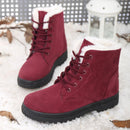 Ladies Cotton Shoes Plus Velvet Snow Boots, Size:35(Red Wine)