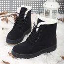 Ladies Cotton Shoes Plus Velvet Snow Boots, Size:35(Black)
