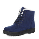 Ladies Cotton Shoes Plus Velvet Snow Boots, Size:35(Blue)