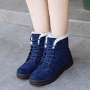 Ladies Cotton Shoes Plus Velvet Snow Boots, Size:35(Blue)