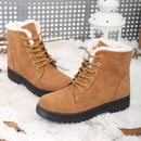 Ladies Cotton Shoes Plus Velvet Snow Boots, Size:35(Khaki)