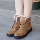 Ladies Cotton Shoes Plus Velvet Snow Boots, Size:35(Khaki)