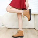 Ladies Cotton Shoes Plus Velvet Snow Boots, Size:35(Khaki)