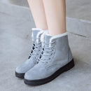 Ladies Cotton Shoes Plus Velvet Snow Boots, Size:35(Gray)
