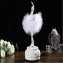 Elegant Refined Ballerina Dance Carousel Music Box Barbie Feather Music Box(White)
