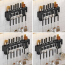 Kitchen Wall-mounted Rack Free Punching Chopsticks Holder, Color:Black 60cm