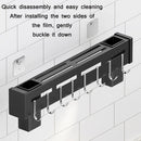 Kitchen Wall-mounted Rack Free Punching Chopsticks Holder, Color:Black 60cm