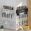 Kitchen Wall-mounted Rack Free Punching Chopsticks Holder, Color:Black 60cm