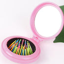 10 PCS Travel Portable Folding Massage Mirror Comb(Pink)
